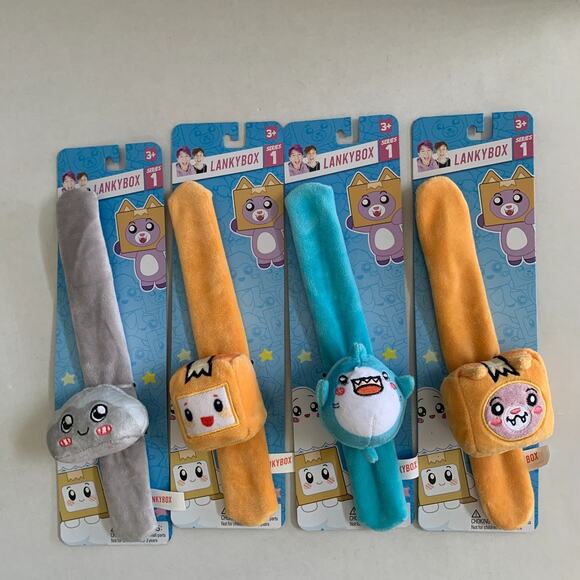 LankyBox Lot Of 4 Series 1 Slap Bracelet Collectible Plush Brand New - Picture 1 of 14